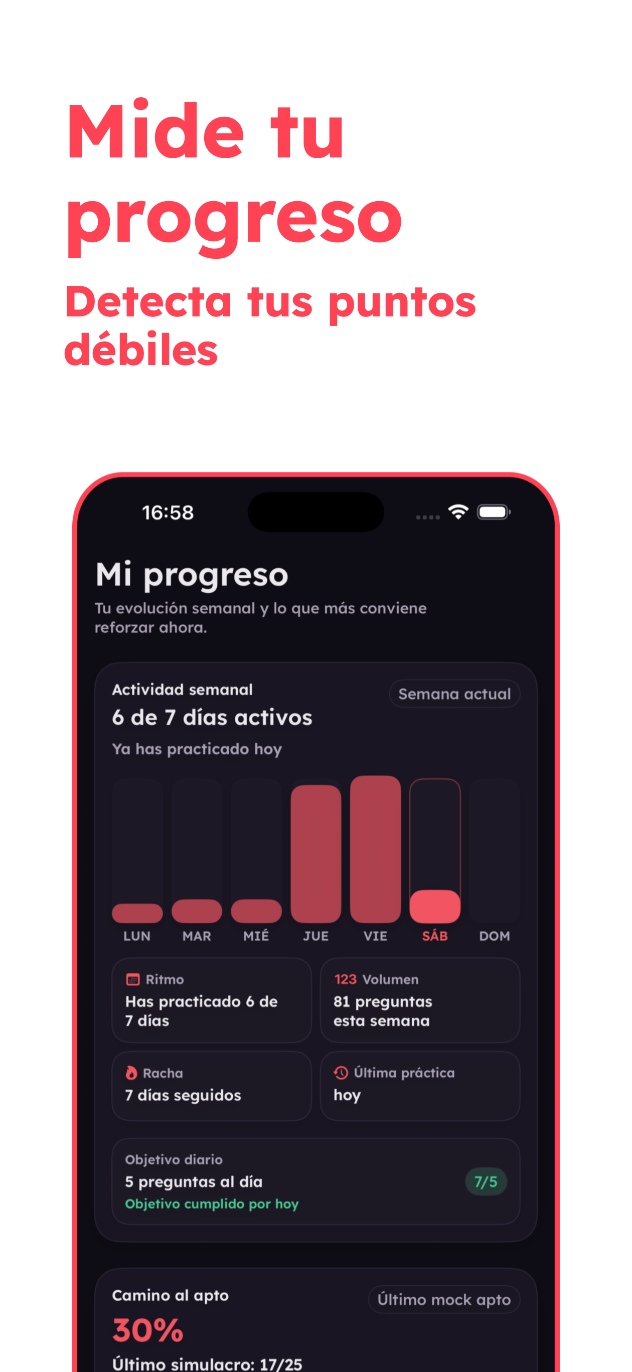 Pantalla de preguntas favoritas de CCSE GO