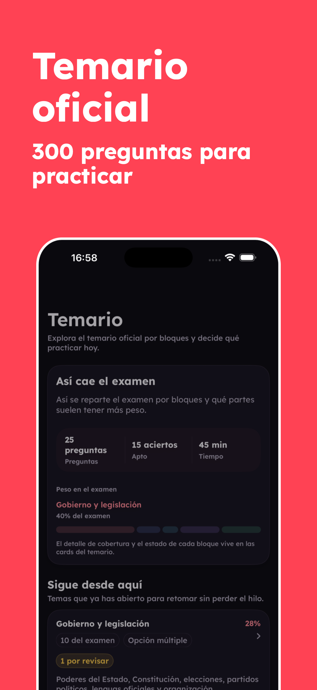 Pantalla de progreso de CCSE GO